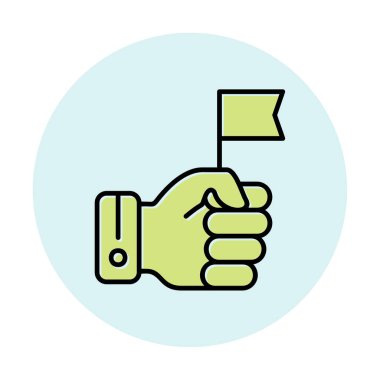 Bayrak tutan el, vektör