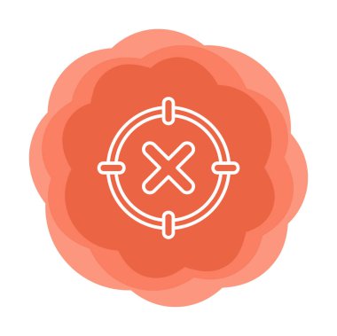  Çember simgesinde konsantrasyon ya da çapraz çizgi yok, vektör illüstrasyonu 