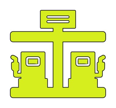 Modern Yakıt İstasyonu simgesinin vektör çizimi                  