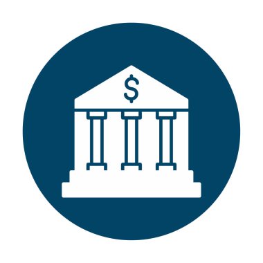 Banka simgesi, vektör illüstrasyonu 