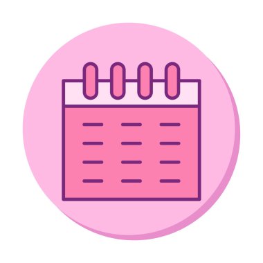 Takvim simgesi, vektör çizimi