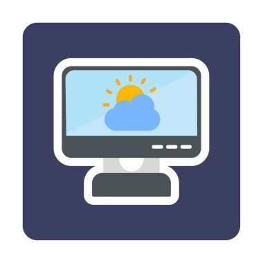 Hava Durumu Haber simgesi, vektör illüstrasyonu 