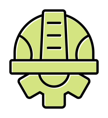 Güvenli Miğfer Düz Vektör Simgesi.                        