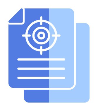 Hedef simgeye sahip bir belgenin vektör illüstrasyonu 