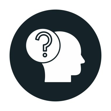 İnsan başlı soru işareti, satır biçimi simgesi 