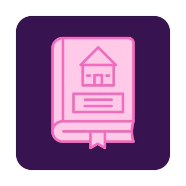 Mimarlık Kitabı düz simgesi, vektör illüstrasyonu 