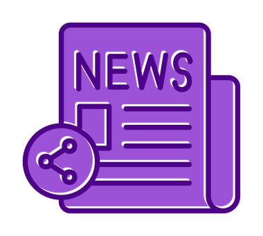 Belgeler ve Haber simgesi. Paylaşım konsepti, vektör illüstrasyonu 