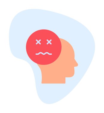 Hasta emoji simgesi olan insan kafası, vektör illüstrasyonu