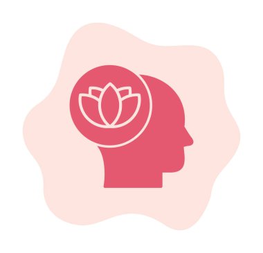 baş ve nilüfer çiçeği simgesi, vektör illüstrasyonu basit tasarım