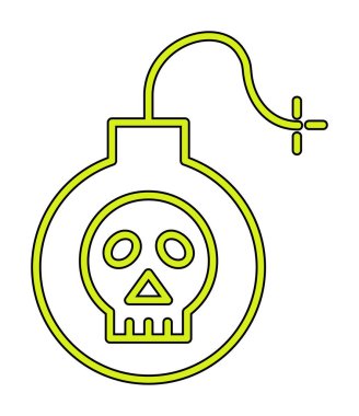 Kafatası vektör illüstrasyonlu bomba simgesi