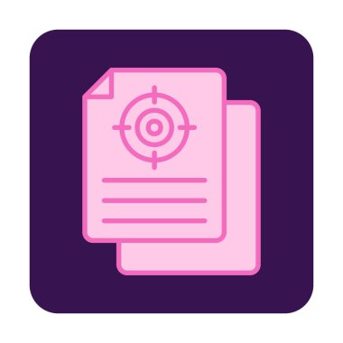 Hedef simgeye sahip bir belgenin vektör illüstrasyonu 