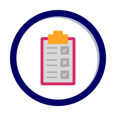 Kontrol listesi olan pano simgesi, vektör illüstrasyon tasarımı  