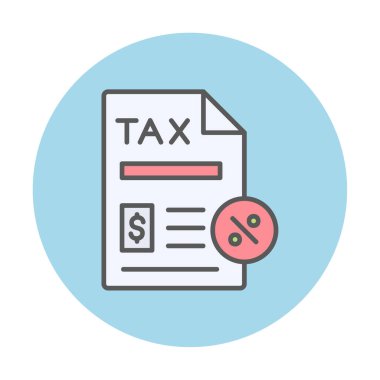 Vergi Kağıtları simgesi, vektör illüstrasyonu               