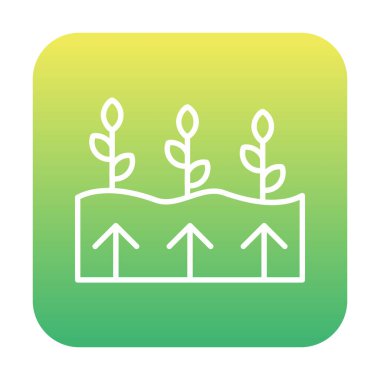 Bitkiler ve oklar ikon vektör çizimi. Jeotermal Enerji Konsepti                   