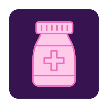 Düz tarzda ilaç şişesi simgesi 