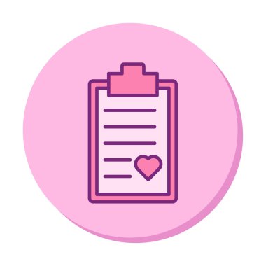 Kalp ikonu vektör illüstrasyonlu Tıbbi Rapor               