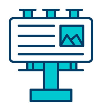 Billboard simgesinin vektör illüstrasyonu 