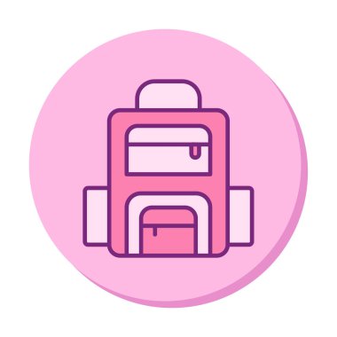 Sırt çantası ikon vektörü. Okul sırt çantası tabelası. izole edilmiş sınır sembolü çizimi