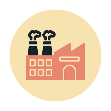 Fabrika web simgesi, vektör illüstrasyonu 