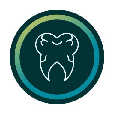 Kırık diş simgesi, vektör illüstrasyonu  