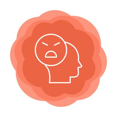 Kızgın avatar simgesi, vektör illüstrasyonu 