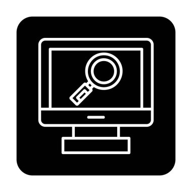 Büyütücü cam çizgi simgesi, arama konsepti