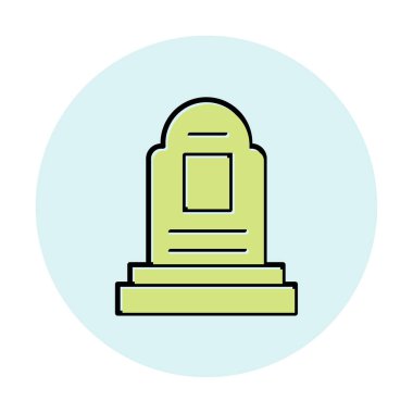 mezar taşı düz simgesi, vektör illüstrasyonu