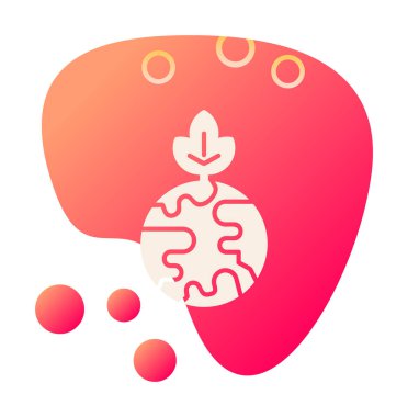 Ağaç simgesine sahip toprak küresi, gezegen kavramının ekolojik sürdürülebilirliği, vektör illüstrasyonu