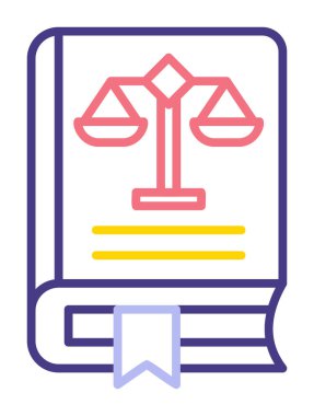 Hukuk kitabı. Web simgesi basit illüstrasyon 