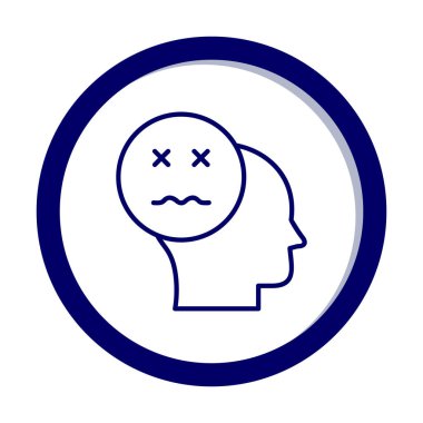 Hasta emoji simgesi olan insan kafası, vektör illüstrasyonu