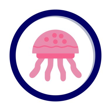 Denizanası. Web simgesi basit illüstrasyon 