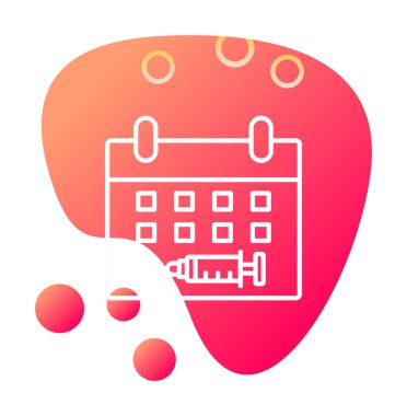 Aşılama Tarihi web simgesi, vektör illüstrasyonu