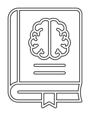 Nöroloji Kitabı web simgesi vektör illüstrasyonu