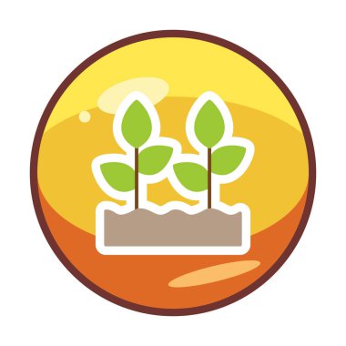 Büyüyen Bitkiler web simgesi, vektör illüstrasyonu 