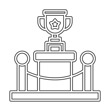Ödül kupası ikonu vektör illüstrasyonu. Kadeh.                          