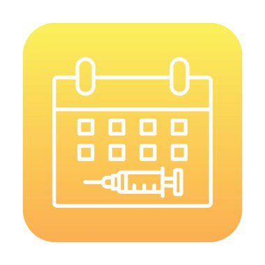 Aşılama Tarihi web simgesi, vektör illüstrasyonu