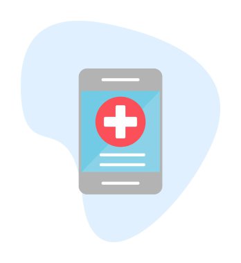 Çevrimiçi Sağlık Sigortası ikonu vektör illüstrasyonu