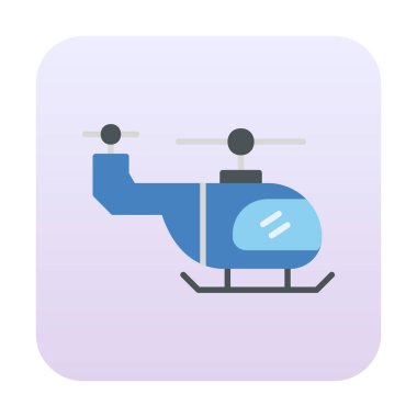 Helikopter düz simgesi, vektör çizim 