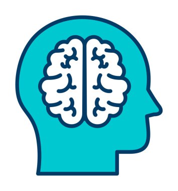 Basit beyin simgesi vektör çizimi