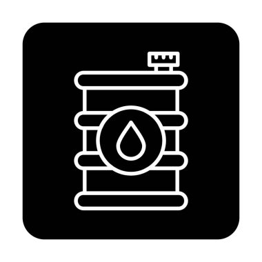 Yağ varili düz ikon vektör çizimi