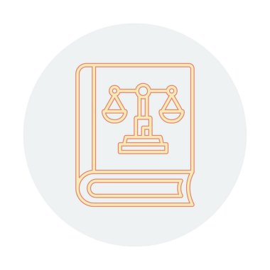 Adalet kitabı simgesi, vektör illüstrasyonu