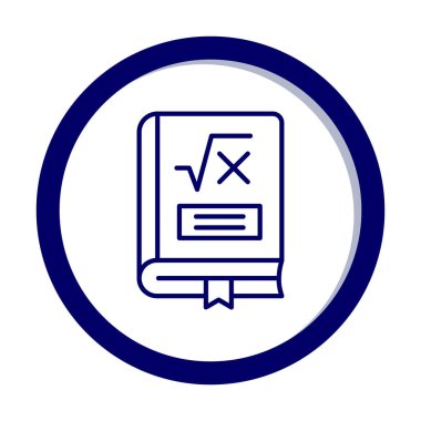 Matematik kitabı. Web simgesi basit illüstrasyon                         