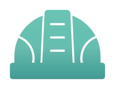 İnşaat Miğferi. İnşaat endüstrisi simgesi ana hatlarıyla doldurulmuş                    