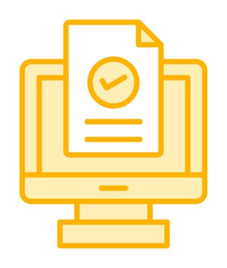 Bilgisayar ekranında web sitesi kayıt simgesi, vektör illüstrasyonu basit tasarım