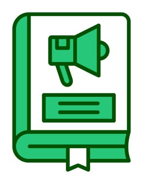 Pazarlama Kitabı simgesi, vektör illüstrasyonu