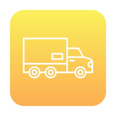 dağıtım kamyonu simgesi, vektör illüstrasyonu