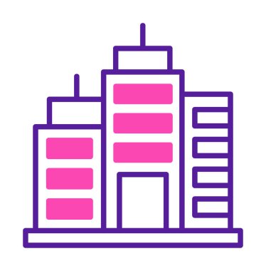 Şehir binası simgesi, vektör illüstrasyonu basit tasarım