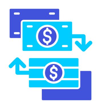 para değişimi simgesi, vektör illüstrasyonu 