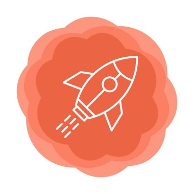 Girişim konsepti, roket simgesi, düz tasarım 