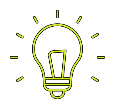 Fikir ampulü simgesi, vektör illüstrasyon tasarımı